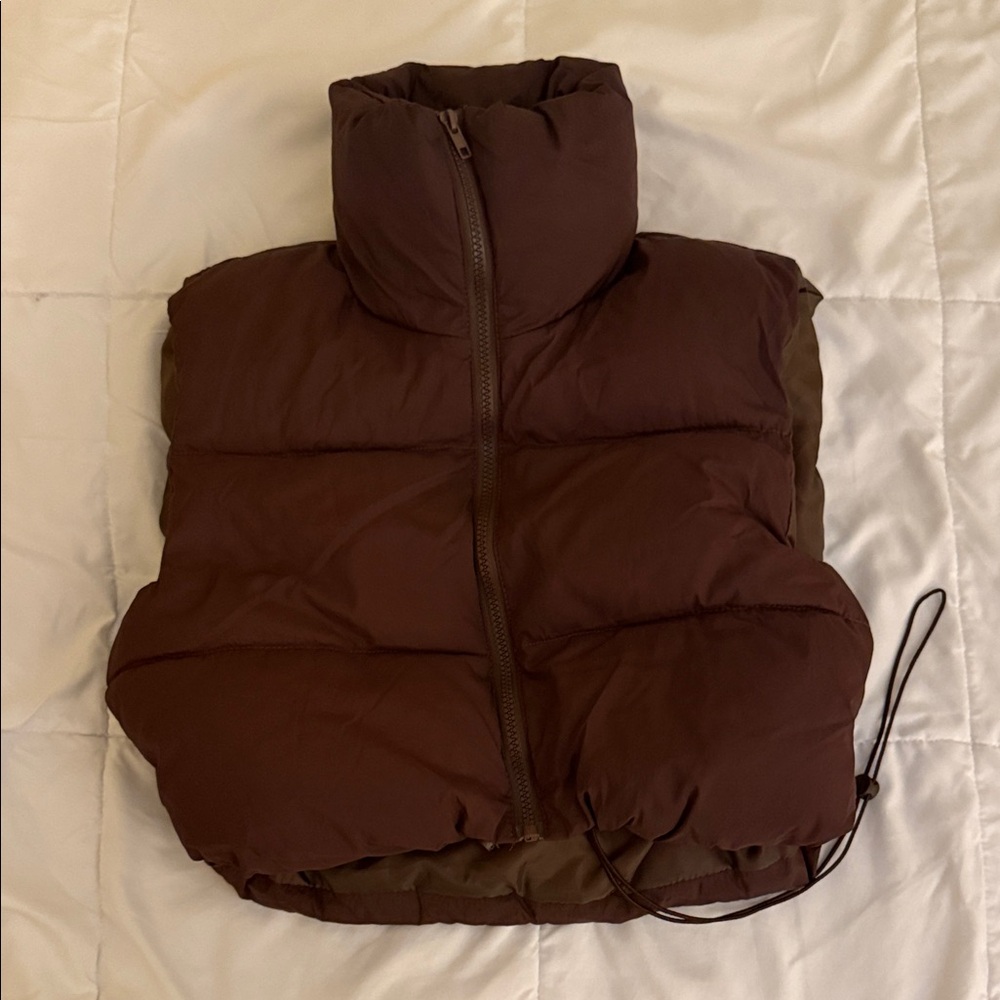 Brown Puffer Vest - Chocolate Mocha Brown